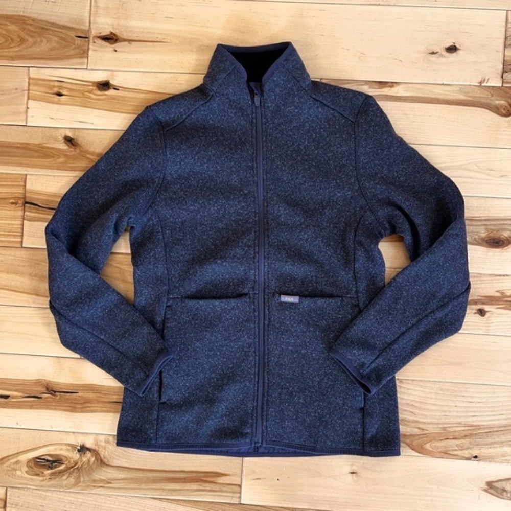 EUC figs womens active sweater jacket charcoal size small